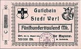 Werl, 10.8.1923, Notgeld, 500.000 Mark, Nr. C 0002